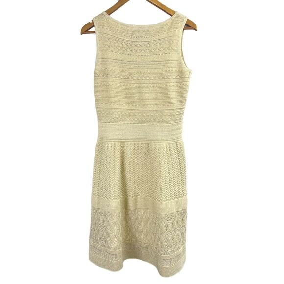 Lauren Ralph Lauren Stretch Pointelle-Knit Gold M Dress MSRP $295 - Picture 2 of 7